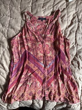 Sanctuary pink Paisley Sleeveless V-Neck Tank Top